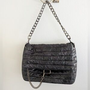 Katrina Szish x Think Royln Nylon Crossbody - The Odeon Shiny Black Camo Bag